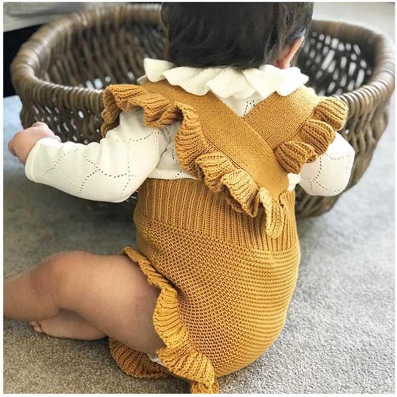 Combinaison Tricotée de Style Rétro pour Fille Bébé