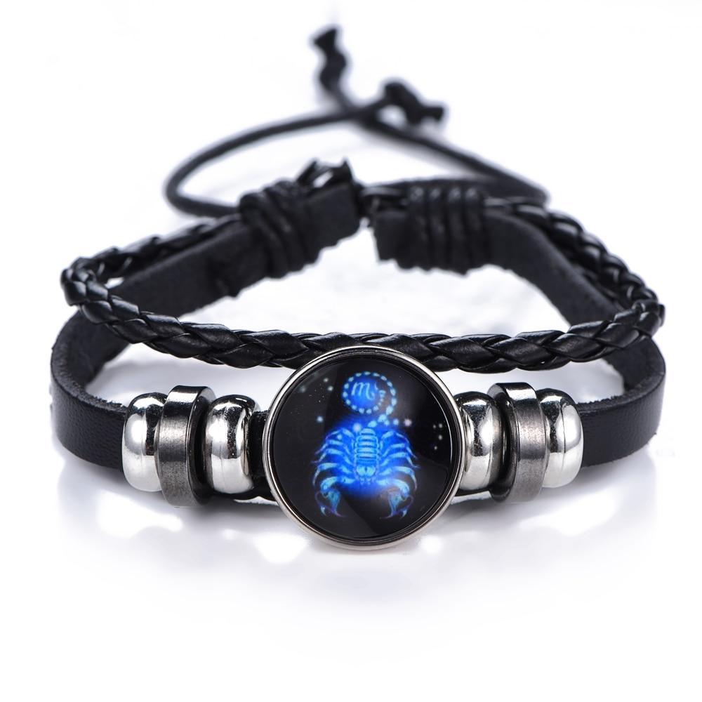 Elegant Zodiac Constellation Leather Bracelet for All