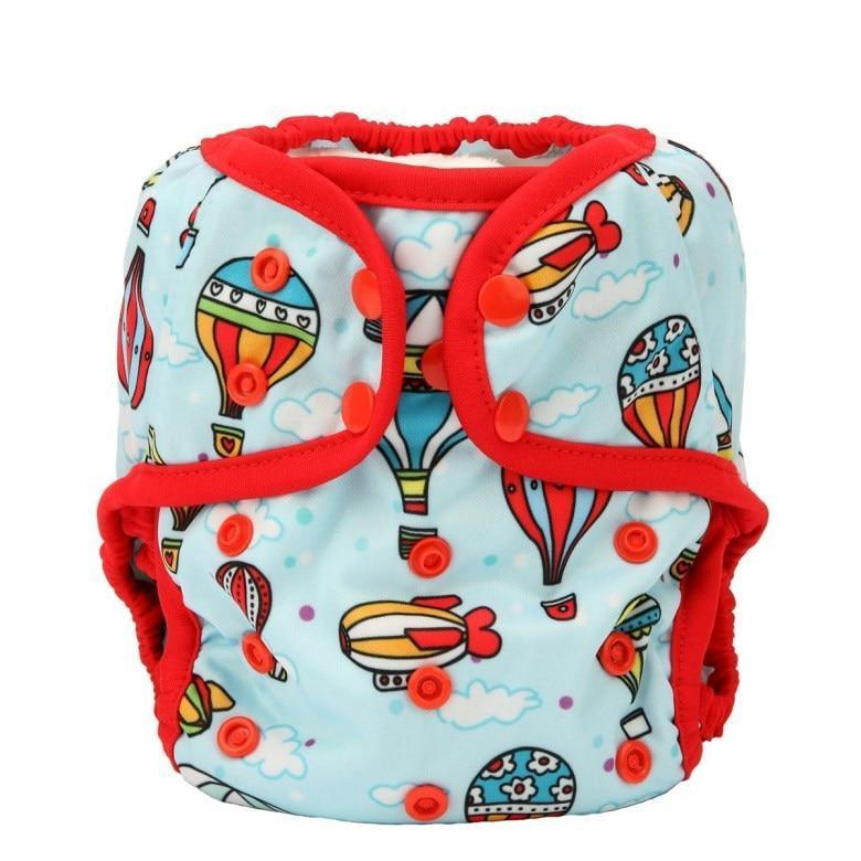 Couche en tissu pour bébé ajustable à taille unique avec double gousset