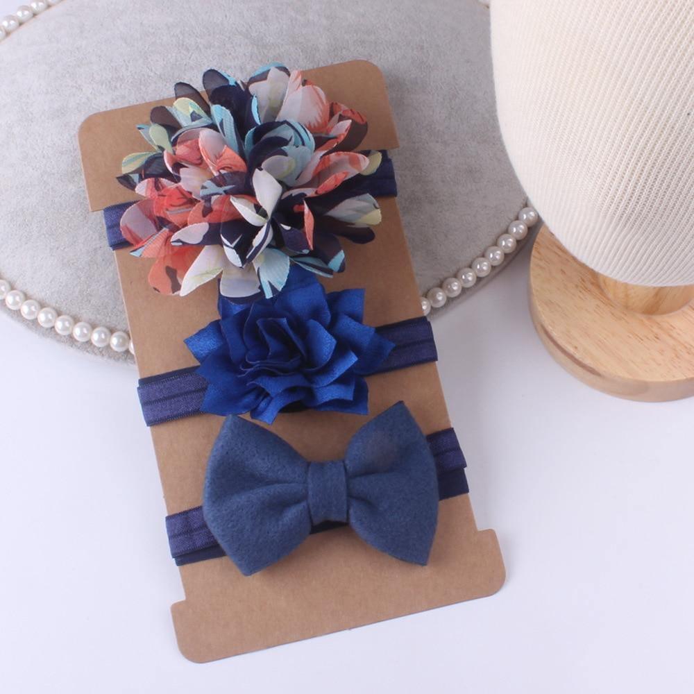 Chiffon Flower Headband Bow Set for Baby Girls