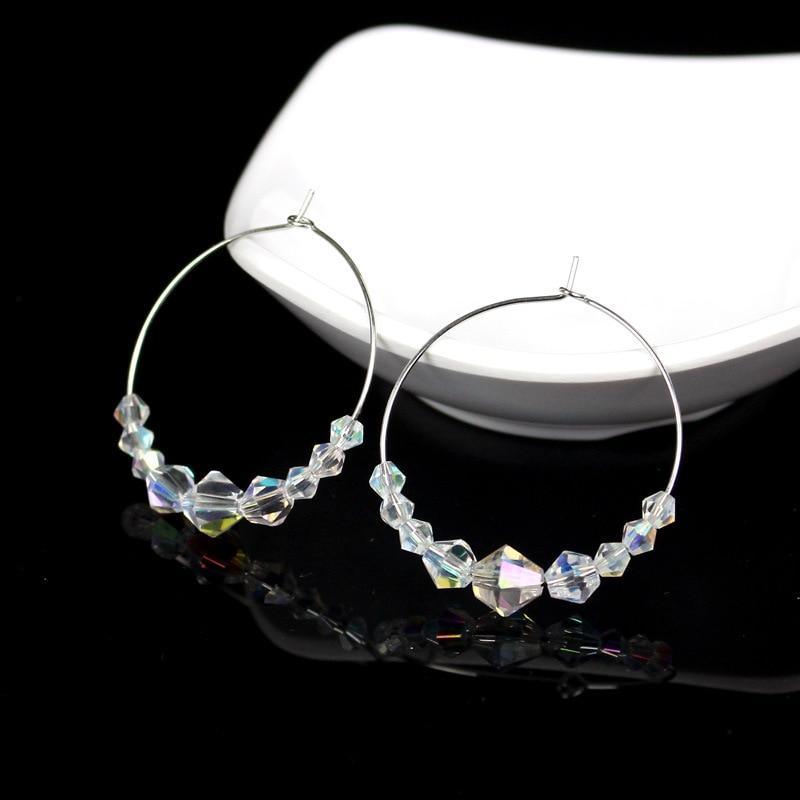 Fashion Summer Square Crystals Link Chain Stretch Charm Bracelets