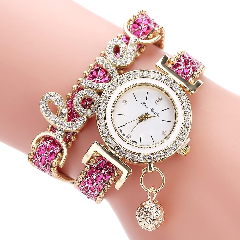 Montre à Quartz en Rhinestones de Luxe pour Femmes