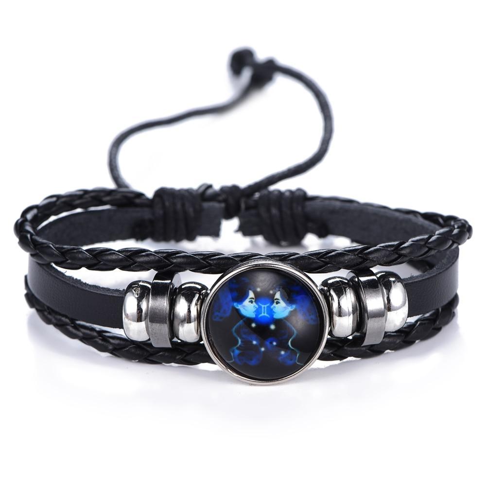 Elegant Zodiac Constellation Leather Bracelet for All