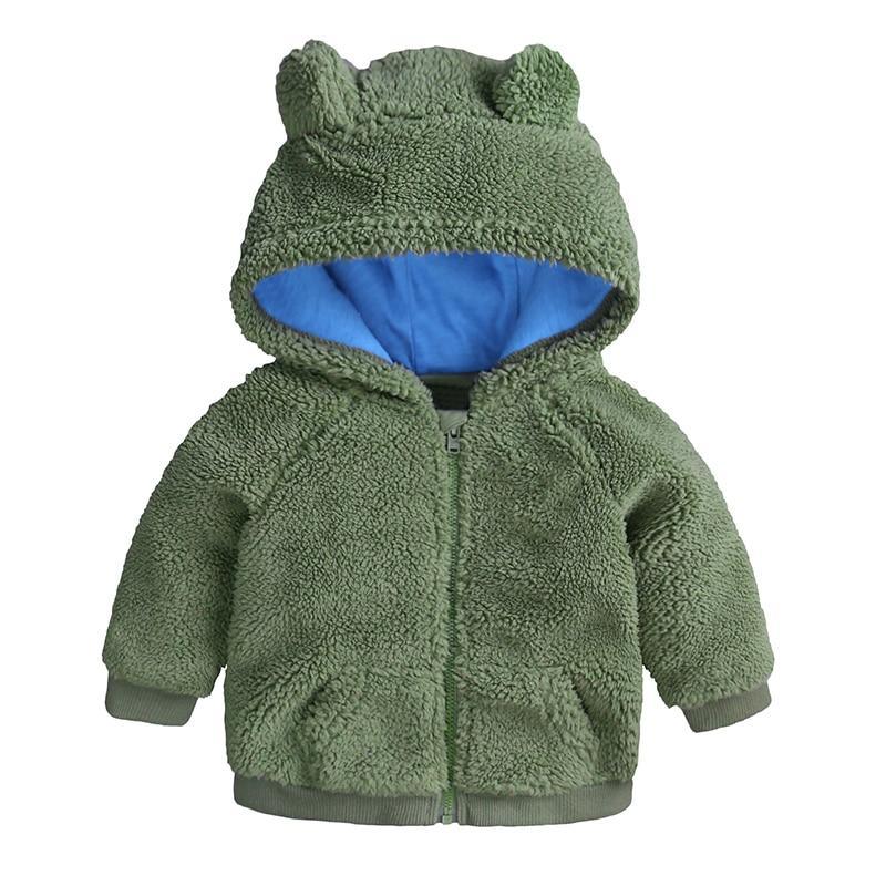 Winter Warm Cartoon Bear Hooded Jacket for Newborns