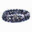 Vintage Lion Head & Crown Charm Bracelet with Lava Stone Beads