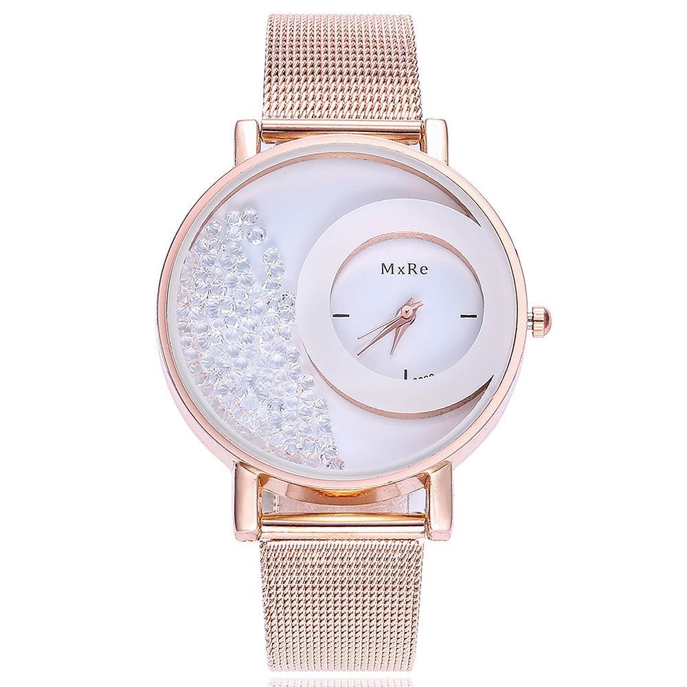 Montre de luxe pour femme avec bracelet en cristal - Élégante et stylée