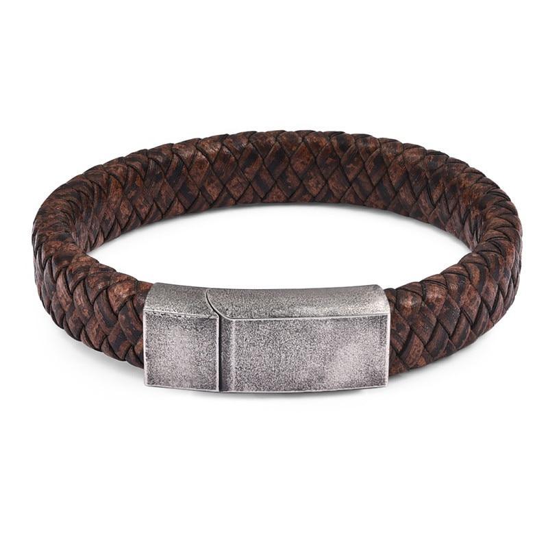 Handmade Luxury Modern Leather Braided Bracelet for Men