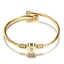 Elegant Gold Color Stainless Steel Heart Bracelet for Women