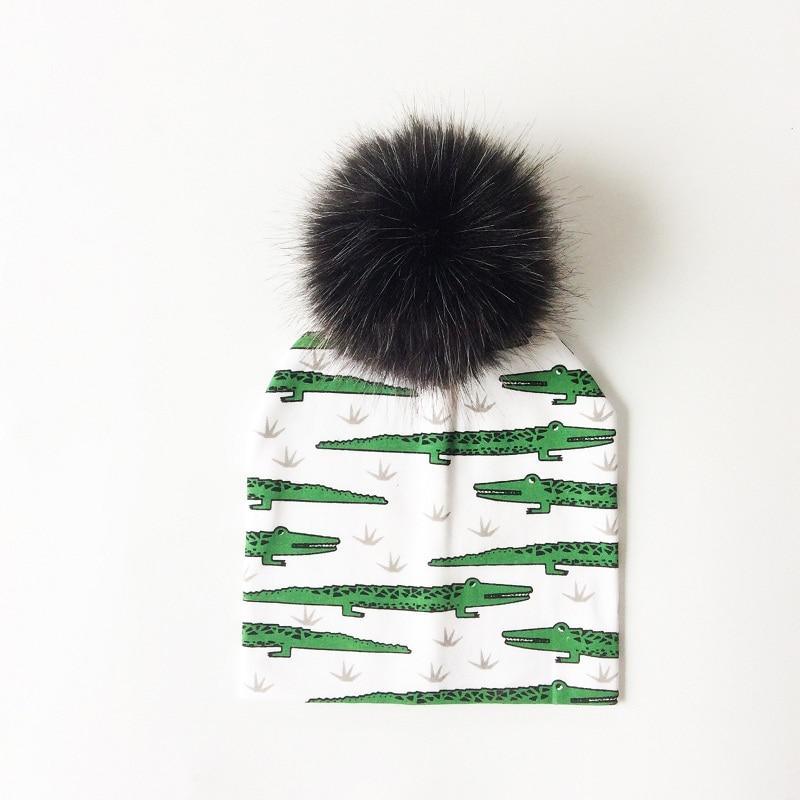 Luxury Cartoon Print Cotton Beanie Hat for Kids