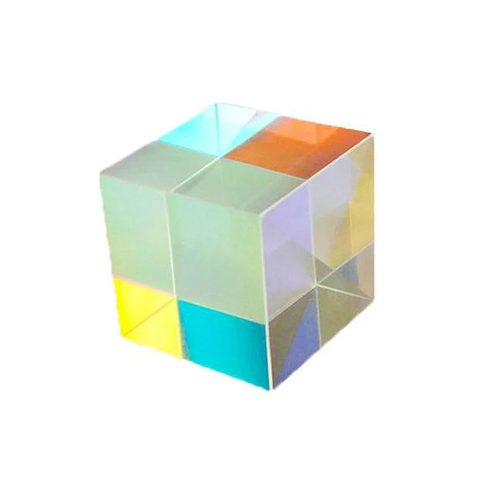 1Pcs Six-Sided X-Cube Bright Light Cube Stained Glass Prism Beam Splitting Prism Optical Experiment Instrument Optical Lens - Korvel