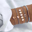 Luxury Gold Crystal Circle Arrow Bracelet Set for Women