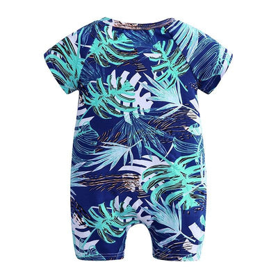Floral Print Short-Sleeved Romper for Newborns and Toddlers