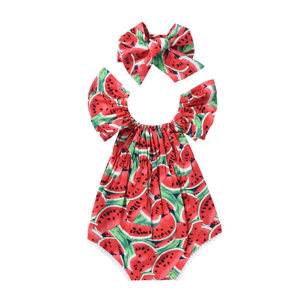 Conjunto de Bodysuit de Sandía para Bebé Niña de 2 Piezas