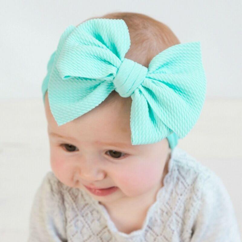 Stylish Big Bow Hair Accessories for Toddler Girls - Stretchy Turban Headbands - Korvel