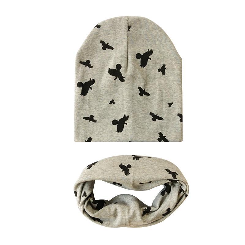 Modern Cartoon Sheep Cotton Hat & Scarf Set for Kids