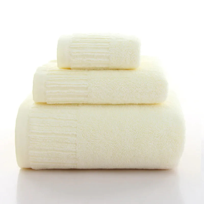 Cotton Thicken bath towel set hand towel face towel and bath towels for adults 10 colors  100% cotton - Korvel