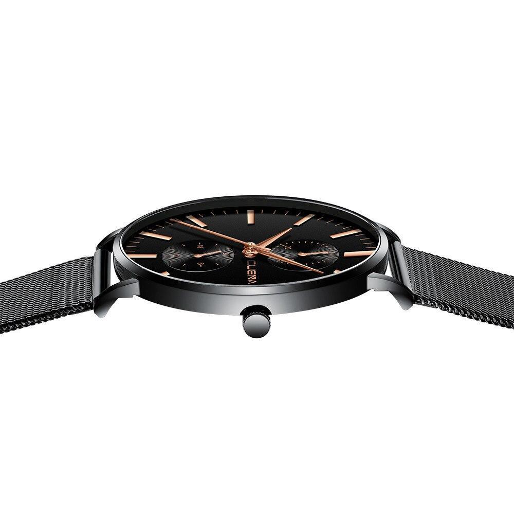 Montre classique décontractée en métal unisexe de luxe