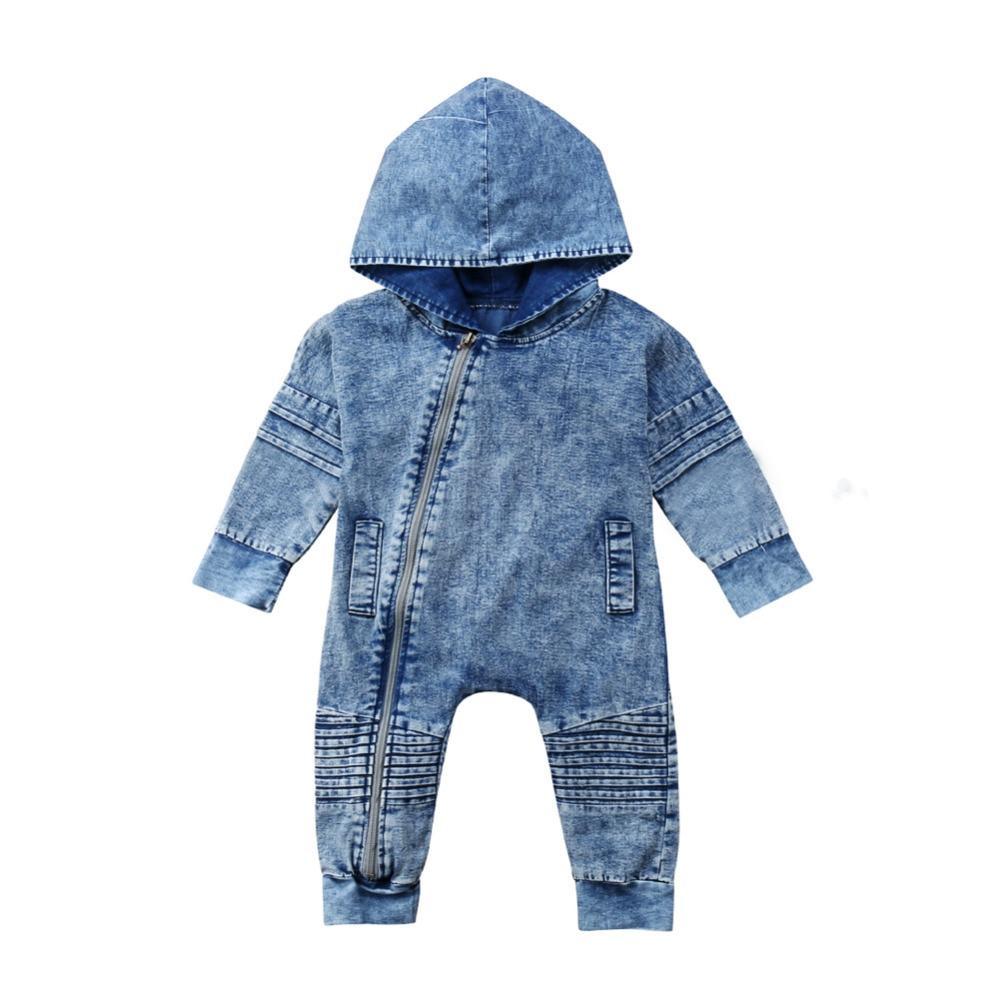 Stylish Long Sleeve Hooded Romper for Newborns