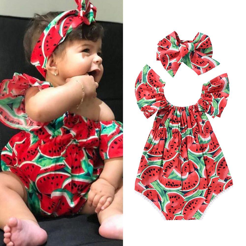 Conjunto de Bodysuit de Sandía para Bebé Niña de 2 Piezas