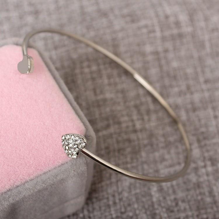 Elegant Rose Gold Bracelet with Crystal Heart Charm