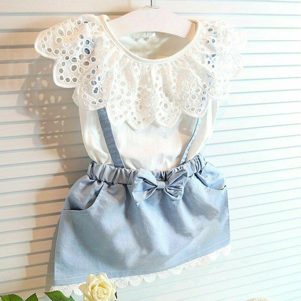Conjunto de Vestido con Volantes Encantador para Niñas Pequeñas