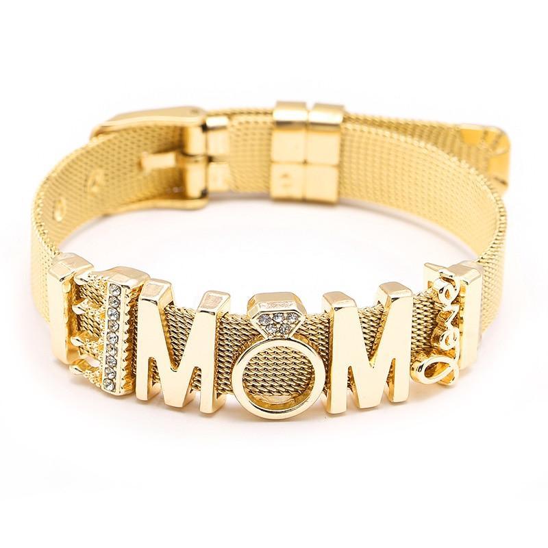 Conjunto de Pulseras de Acero Inoxidable Elegante con Charm de Corazón de Cristal