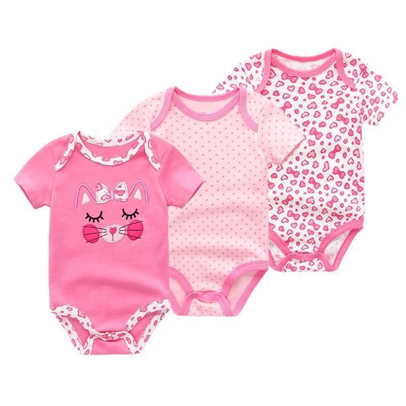 3-Piece Modern Baby Bodysuit Set - Unisex Unicorn Design