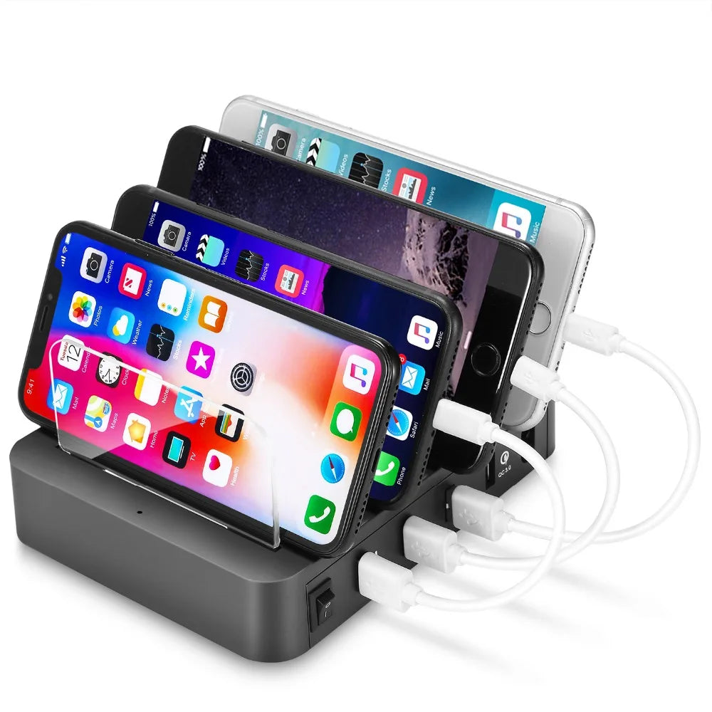 Desktop Quick Charger  4 Ports 24W USB Charger Multi-port USB Charging Station Dock - Korvel