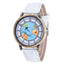 Montre à Quartz Casual Femme avec Design de Carte du Monde