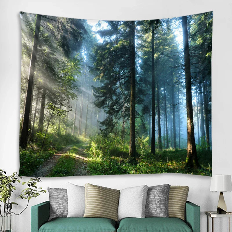 Beautiful Natural Forest Printed Large Wall Tapestry Wall Art Decor - Korvel