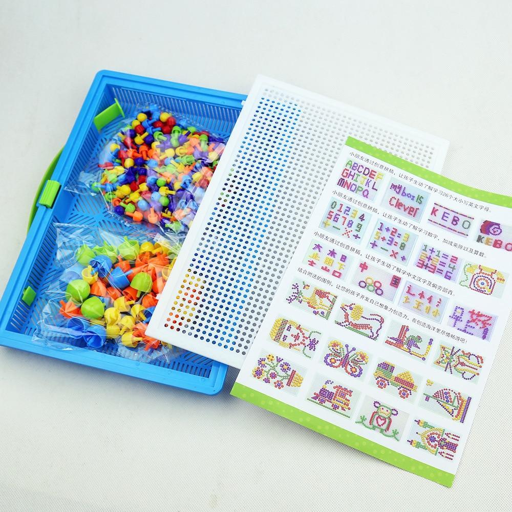 Puzzle de perles à clous en 3D champignon de 296 pièces pour enfants