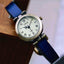 Montre en cuir vintage pour femmes avec cadran noir