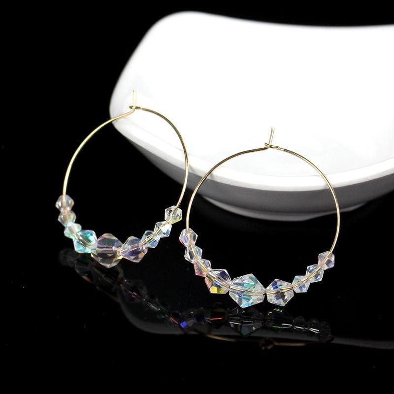 Fashion Summer Square Crystals Link Chain Stretch Charm Bracelets