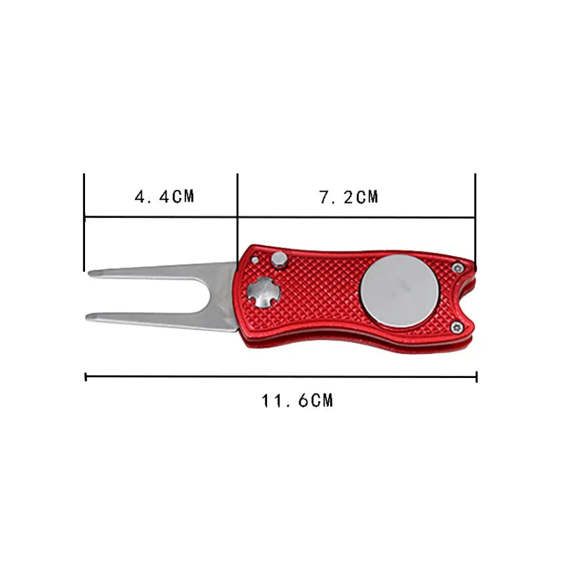 Foldable Golf Divot Tool with Golf Ball  Tool Pitch Groove Cleaner Golf Training Aids Golf Accessories Putting Green Fork - Korvel