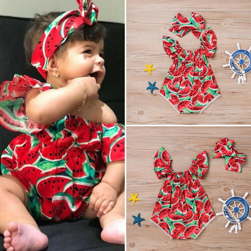 Conjunto de Bodysuit de Sandía para Bebé Niña de 2 Piezas