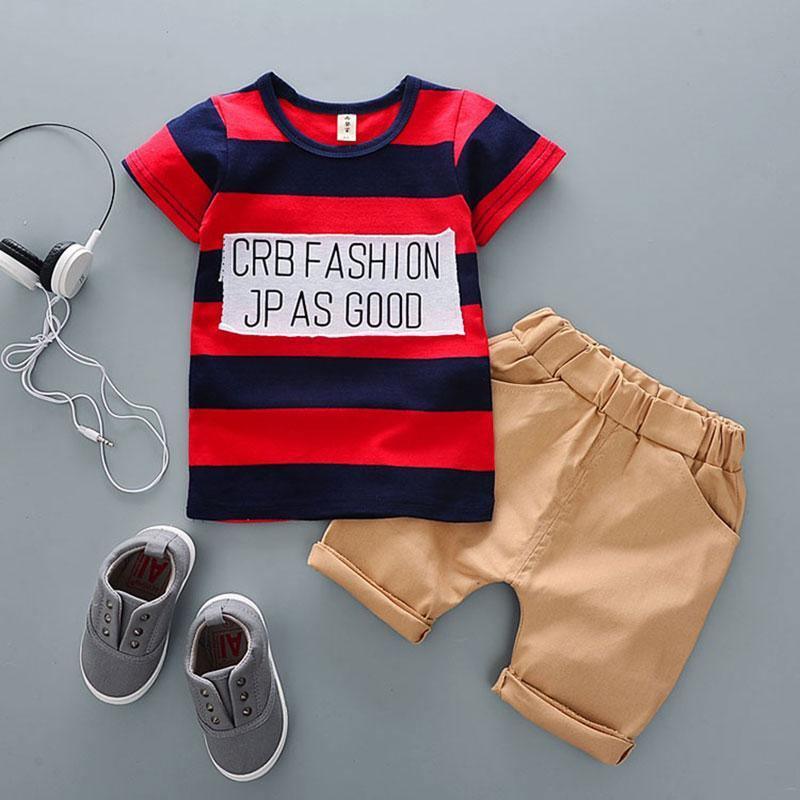 Ensemble T-Shirt en Coton Cartoon et Shorts pour Garçons Bébés