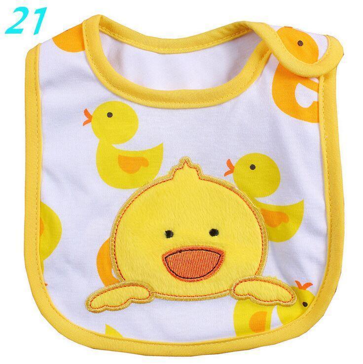 Bib de bebé de algodón con diseño de dibujos animados - Impermeable y cómodo