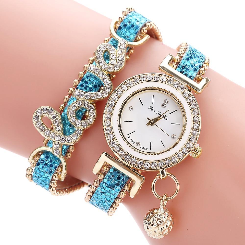 Montre à Quartz en Rhinestones de Luxe pour Femmes