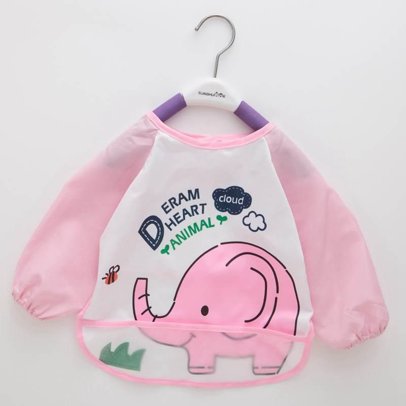 Adorable Waterproof Long Sleeve Baby Feeding Smock with Cartoon Design - Korvel