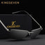 Premium Rimless Polarized Sunglasses for Men - Stylish Gold Shades - Korvel