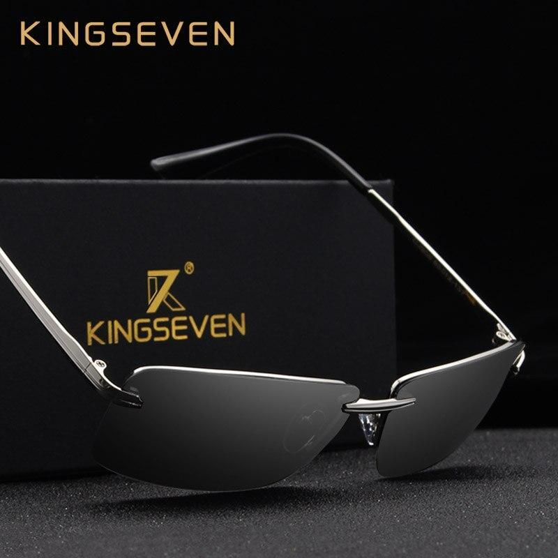 Premium Rimless Polarized Sunglasses for Men - Stylish Gold Shades - Korvel
