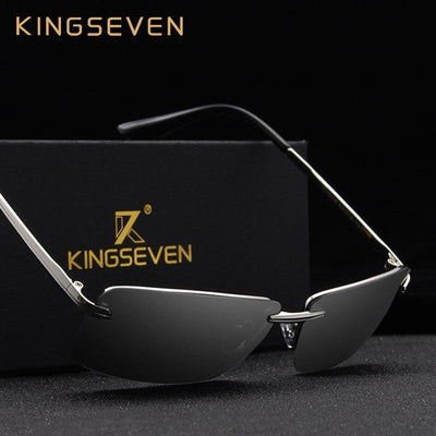 Premium Rimless Polarized Sunglasses for Men - Stylish Gold Shades - Korvel