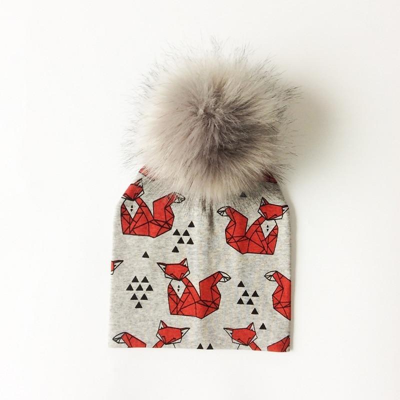 Luxury Cartoon Print Cotton Beanie Hat for Kids