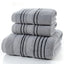 3Pieces Set Grey Cotton Towel Set for Men toalla 2pc Face Washcloth Hand Towel 1pc Bath Towel Camping Shower Towels Bathroom - Korvel