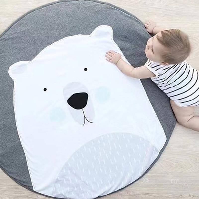 Deluxe Cartoon Animal Play Mat for Infants - Foldable Cotton Rug - Korvel