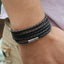 Trendy Black Retro Wrap Leather Bracelet for Men