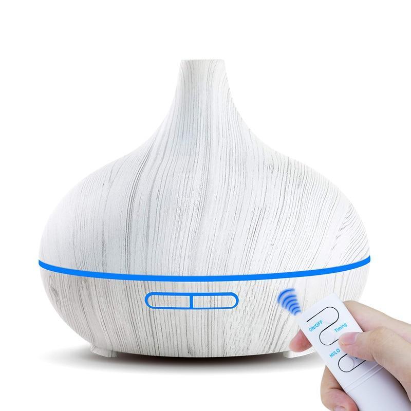 Humidificador de Aire Aroma de 550ml y Difusor de Aceites Esenciales - Grano de Madera