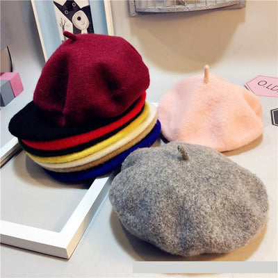 Pure Wool Baby Beret Hat in Modern Retro Design
