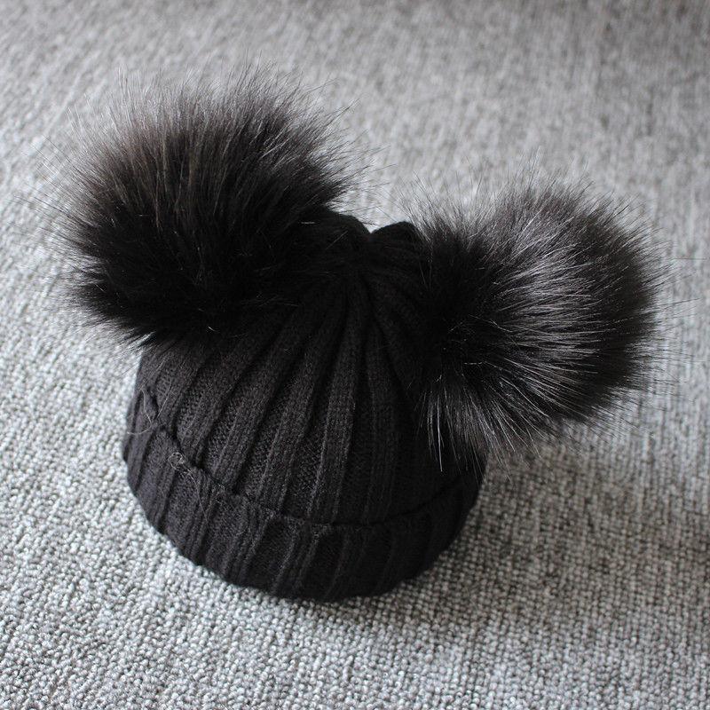 Charming Newborn Baby Winter Knit Hat with Pompom