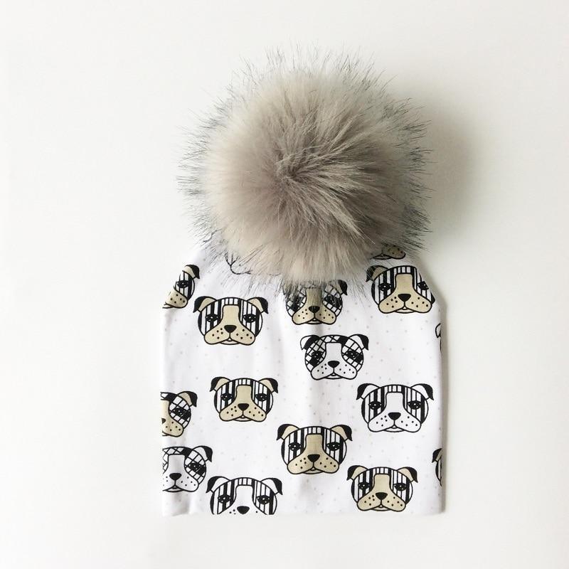 Luxury Cartoon Print Cotton Beanie Hat for Kids